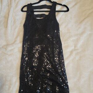 Black sequins cocktail dress